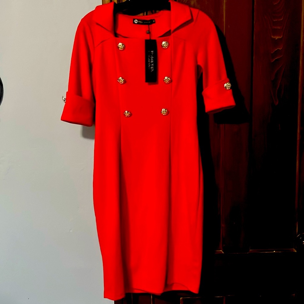 NWT Nice-Forever Red Dress. Sz. medium